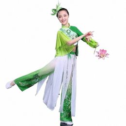 Costume de danse folklorique chinoise classique Femme Yangko Vêtements de danse pour scène Hanfu Vêtements Traditial Taille Tambour Performance de danse E28f #