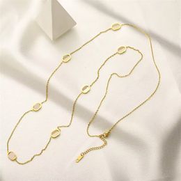 Gargantilla clásica, collar con dijes de letras, collares, diseñador, joyería para mujer, cadenas finas chapadas en oro, collar de lujo exquisito, accesorios para suéter zl093