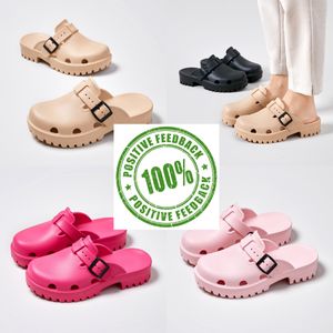 Clásico zueco hebilla diseñador diapositivas sandalias plataforma zapatillas para hombre para mujer blanco negro rosa zapatos impermeables hospital de enfermería al aire libre 36-41