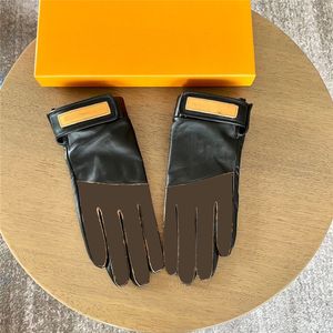 Klassieke klaver splitsingspatroonhandschoenen unisex lederen wanten mannen vrouwen buitenhandschoenen rijden met doos met doos