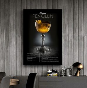 Classic Cocktails Poster Caipiroska, Margarita, Gin, Mojito Drinks Canvas Painting Print Wall Art Pictures Home Coffee Bar Decor