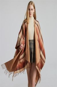 Klassieke kleur Plaid Shawls Cashmere Tassel Wraps Dik Warm Split Pashmina Lady Autumn Winter Outdoor Shawl2273591