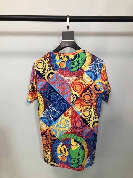 Camisetas clásicas con estampado Floral colorido para hombre, ropa de estilo real, marca barroca, manga corta, cuello redondo, camisetas informales de Hip Hop para hombre