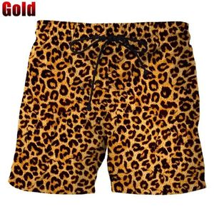 Classic Colorful Leopard Shorts Men Summer plage Pantalon court Hawaii Swimming Swiming Trunk Kid Cool Ice 240417