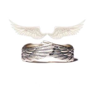 Anillos clásicos de alas de Ángel chapados en plata para hombres y mujeres, joyería romántica para fiesta de Rock, accesorios para parejas, regalos