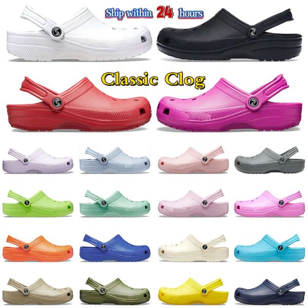 classique crocsss sabot boucle designer diapositives sandales été plage pantoufles imperméables diapositives noir blanc soins infirmiers hôpital enfants hommes pantoufle chaussures de plein air