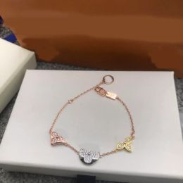 Classtal Clover Flover Pendants Bracelet bracelet bracelet Braceuse Original Designer Femme Bracelet Bracelet Bracelet à la chaîne de liaison plaquée en or Silver 18K