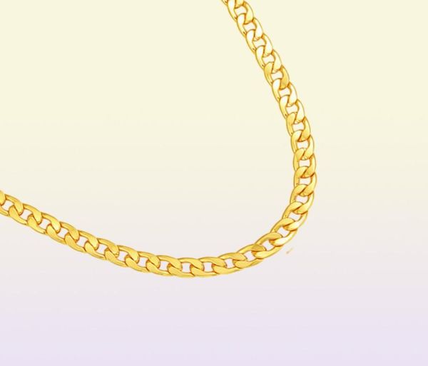 Collier de chaîne de liaison cubaine classique 18K