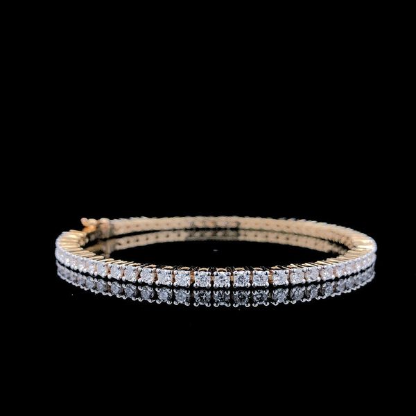 Diseño personalizado clásico Pulsera de diamantes cultivados en laboratorio de oro amarillo de 18 quilates Hpht Cvd Si-fg para mujeres en bodas al mejor precio de venta