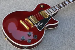 Guitarra eléctrica LP clásica personalizada 58 vino tinto, guitarra de cuerpo sólido de caoba, envío gratis