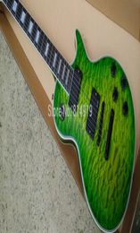 Classic Custom Shop Green Burn Ebony Diftonboard Guitarra Electric 9 V Batería Pickups2648174