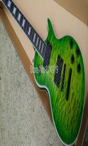 Classic Custom Shop Green Burst Ebony Benyboard Electric Guitar 9 V Battery Active Pickups2648174