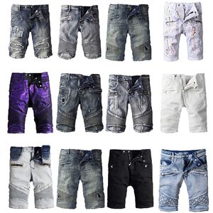 Klassieke denimshorts met gescheurde GATEN-designjeans, zwart, casual lente-hiphop-straatbroek, potloodbroek