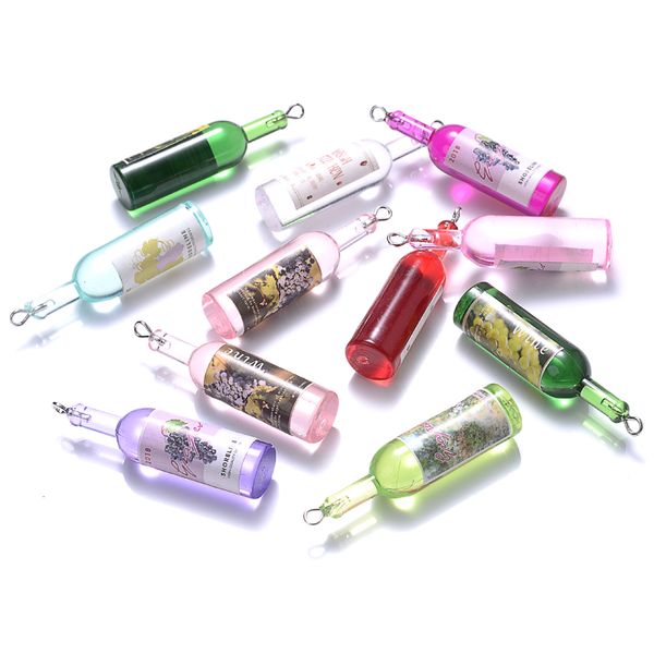 Design classique 10 PCS Resin Wine Bottle Bière Charmes Cocktail Pendre de bouteille de boisson pour les bijoux Constructions ACCESSOIRES DIY DIY