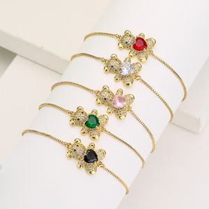 Klassiek ontwerp 18K gouden schattige beer charme armbanden sieraden voor vrouwen cadeau