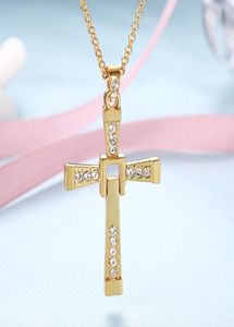 Klassiek ontwerp Alloy Jesus Cross Gold Chain Hip Hop Jewelry Mens ketting Filmpersonages Verklaring kettingen De snelle en furiou3601547