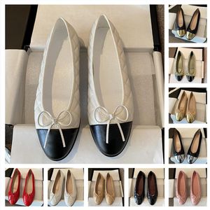 Klassiek ontwerp platte hiel dames kleding schoenen mode patchwork bowtie ronde tenen comfortabele ballet flats