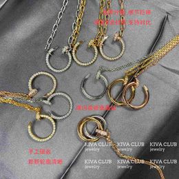 Classic Design Love Jewelry Kajia Nail Collier complet Noble Nouveau diamant pour animaux de compagnie Chaîne de collier de trois anneaux avec logo