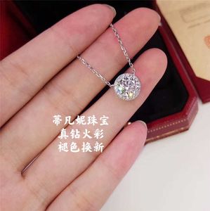 Klassiek ontwerp liefde sieraden kleine ronde omsingeling set hanger diamanten ketting kraagketen vrouwelijk puur verzilverd 18 met logo