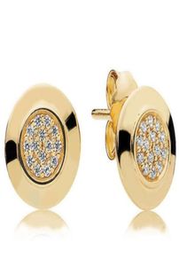Design classique luxe or jaune Signature boucles d'oreilles boîte originale pour le style 925 en argent sterling femmes boucle d'oreille Set6887568