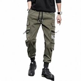 Pantalon cargo à poches multiples au design classique, pantalon de jogging coupe ample avec cordon de serrage pour hommes p82T #