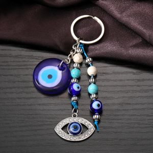 Klassiek ontwerp Turkse blauwe boze oog sleutelhanger vlinder hangers knutselen sleutelhanger hangende ornament sieraden voor cadeau