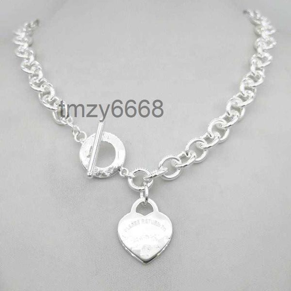 Collar de plata de diseño clásico para mujer, cadena con colgante estilo Tf, llave de ley S925, corazón, amor, huevo, marca Nec ZG80