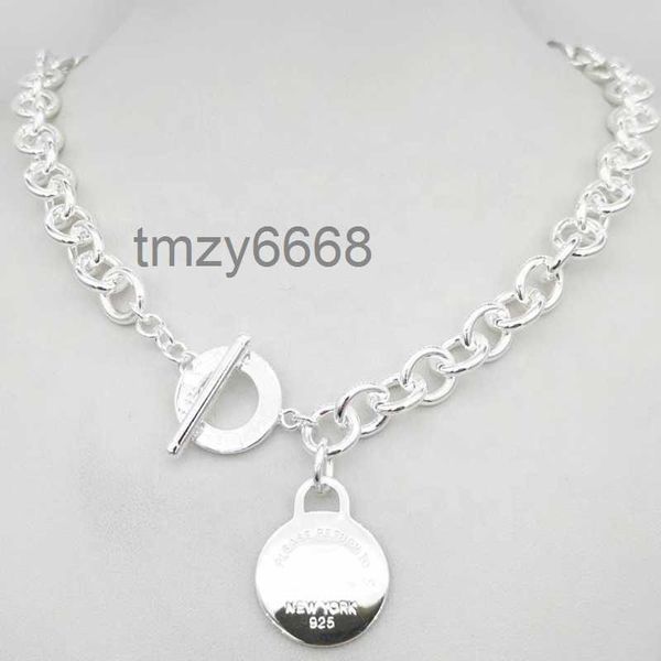 Collier avec pendentif en argent Sterling S925 pour femmes, Design classique, Style Tf, clé en forme de cœur, amour, œuf, breloque de marque, Nec 1U6U