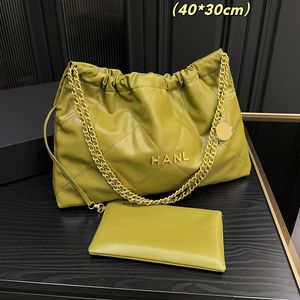 Diseñador clásico 22 Bolsas rectangulares de color caramelo para compras Hardware de metal dorado Cadena Matelaase Moneda Mini billetera Bolsa Bolsos Monedero para exteriores de gran capacidad 40X30 CM