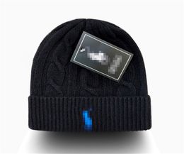 Diseñador clásico Otoño Invierno Gorros Sombreros Estilo caliente Hombres y mujeres Moda Gorro de punto universal Otoño Lana al aire libre Cálido Lujo POLO Skull Caps P-12