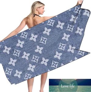 Luxury Microfiber Beach Towel - Fashion Letter Print, Quick-Dry, Oversized Bath Towel for Women