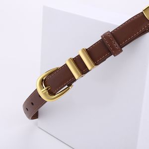 Ceinture de créateur classique noir tendance boucle ronde ceinture en cuir hommes rétro ceintures minces designer de haute qualité rouge noir marron ceinture luxe minimaliste fa0108 E4