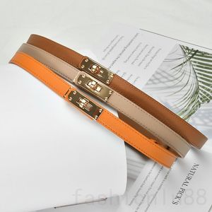 Ceinture de créateur classique femmes cinto ceinture mince couleur unie plaqué or boucle ceinture homme affaires rétro métal cuir hommes ceintures réglables YD013 C4