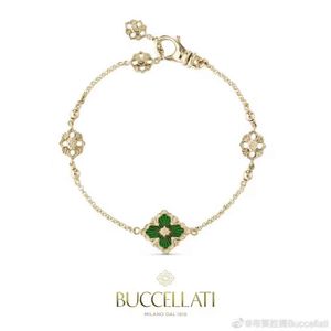 Klassieke designer armband sieraden buccellati Sieraden luxe Vierbladige Grasketting Italiaanse diamant geborstelde ketting Armband Kraagketting kan dubbelzijdig zijn