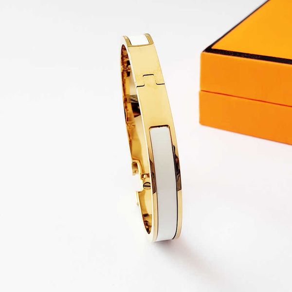 Bracelet de créateur classique en acier, marque de luxe, or 18 carats, bande large de 8MM, avec sac cadeau, KTI1