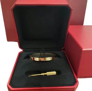Classic Designer armbanden mode unisex manchet armband 316L roestvrij staal vergulde gouden sieraden valentijnsdag cadeau