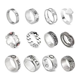 Rings de banda de marca de diseño clásico para hombres Joyas de lujo Letras de alta calidad Birds 925 Ring de moda de plata