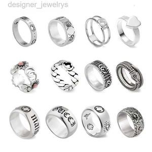 Rings de banda de marca de diseño clásico para hombres Joyas de lujo Letras de alta calidad Birds 925 Ring de moda de plata