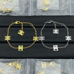 Bracelet de charme de créateur classique bracelets de bijoux pour hommes géométriques chaînes en or plaqué vintage bracelet à la mode cadeau d'anniversaire de mariage minimaliste zh186 E4