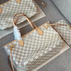 Klassieke designer rasterboodschappentas Luxe draagtas Designer Handtas met grote capaciteit Hoge kwaliteit draagtas Reisschoudertas Dames Casual Nooit winkelen Volledige tas Portemonnee