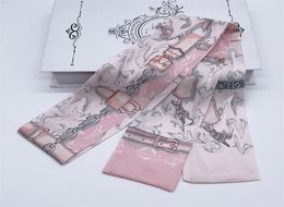 Bolso de diseño clásico, bufanda, diademas para mujer, pañuelos de seda con letras y flores, Bandeaux, bolso para el pelo, BANDEAU 8x120cm8849522