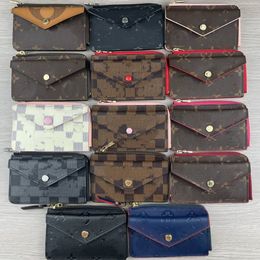 Designer classique lettre porte-clés marque de luxe à carreaux boucle en métal en relief avec porte-clés porte-monnaie femmes hommes grande capacité unisexe porte-cartes pochettes courtes