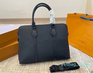 Diseñador clásico Hombres de hombro Minete de hombro Black Marrón de cuero Black Luxury Man Laptop bolsas de mensajería con bolsa de polvo