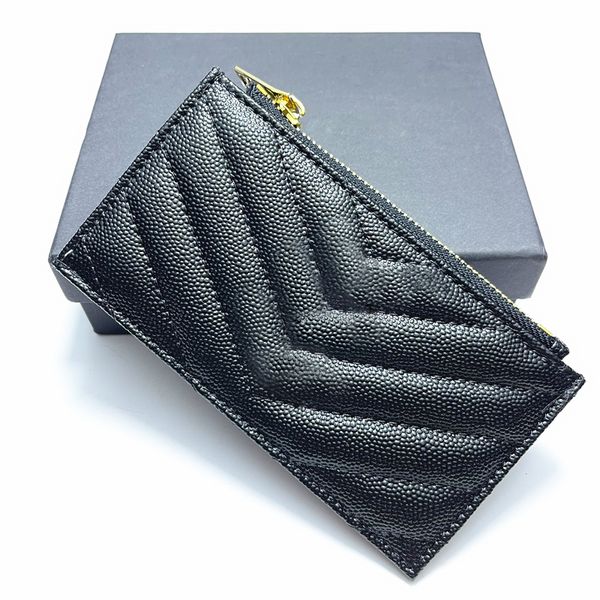 Classic Designer mens womens card holder caviar wallet 6 emplacements pour cartes porte-clés Enveloppe porte-cartes de luxe Portefeuilles avec porte-passeport porte-monnaie en cuir véritable