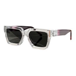 Klassieke ontwerper miljonair zonnebril 96006 druiven paarse gradient tempels limited edition catwalk zomer buiten UV400 topkwaliteit heren dames bril