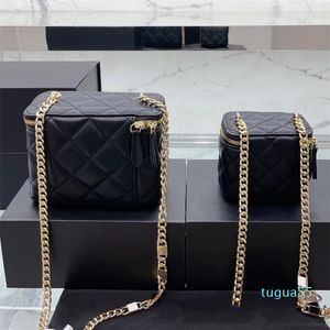 Klassieke designer mini-ijdelheid schoudertas portemonnee gewatteerde gouden hardwareketting met metalen lipje rits klein crossbody-zakje