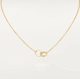 Collier de créateur classique Double boucle charmes pendentif collier d'amour femmes 316l en acier titane bijoux de mode homme