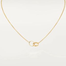 Collar de diseñador clásico Colgante de amuletos de doble bucle Collar de amor para mujeres Niñas Joyería de boda de acero de titanio 316L