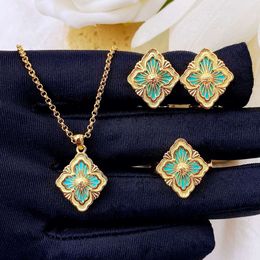 Klassieke designer ketting sieraden buccellati Sieraden luxe merk Italiaans Geborsteld Ambachten Tianhe Steen Set Vier Blad Gras Armband Roze Agaat Ketting Ring Vrouwelijk