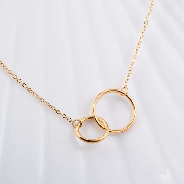 Collier de designer classique S925 Collier d'amour en argent sterling avec Cross Double Loop 18K Rose Gold Chain Gift